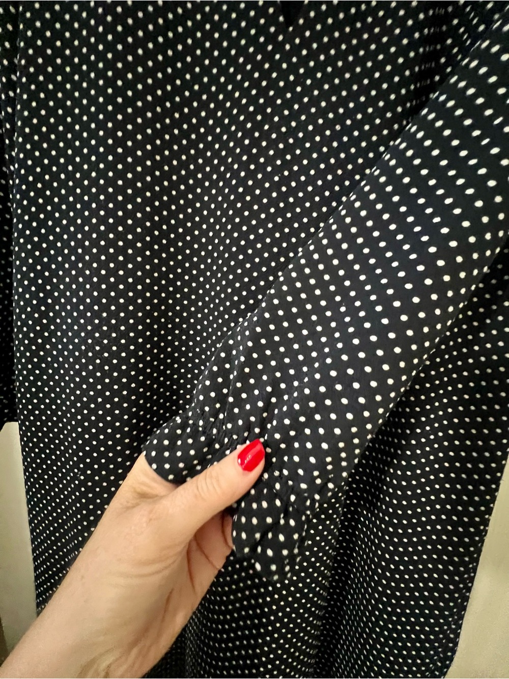 H&M Black Dress with White Polka Dots